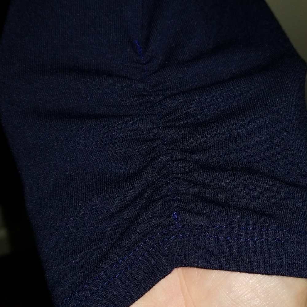 WHBM Beautiful Embellished Navy V-Neck top - Picture 7 of 7